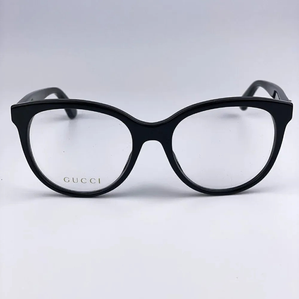 SALE! NEW GUCCI LOGO GG0329O 004 Black Multicolor Round Women Eyeglasses